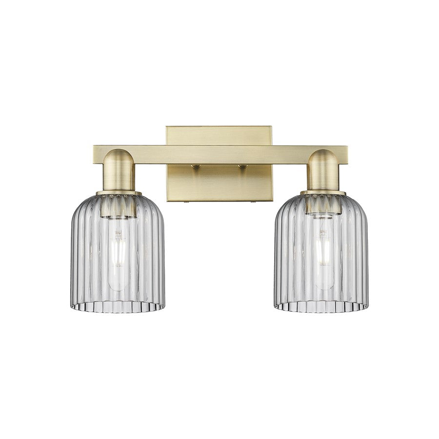 Innovations Bridal Veil 2Lt 16" Bath, Antique Brass/Smoke - 716-2W-AB-G559-5SM