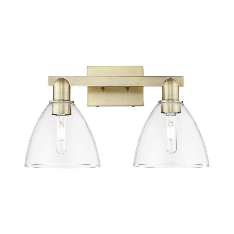 Innovations Bristol 19in 2-Light Bath Vanity Light | Industrial Antique Brass and Clear Glass | Bathroom Vanity | 18.5 x 11.25 x | Model 716-2W-AB-GBD-752