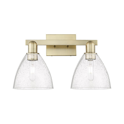 Innovations Bristol 19in 2-Light Bath Vanity Light | Industrial Antique Brass Steel and Seedy Glass | Bathroom Vanity | 18.5 x | Model 716-2W-AB-GBD-754