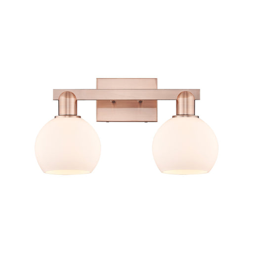 Innovations Athens 17in 2-Light Bath Vanity | Industrial Antique Copper Steel and Matte White Glass | Bathroom Vanity & Powder | Model 716-2W-AC-G121-6
