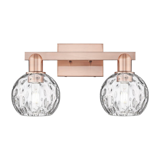 Innovations Athens 17in 2-Light Bath Vanity Light | Industrial Antique Copper Steel and Clear Water Glass | Bathroom Vanity | 17 | Model 716-2W-AC-G1215-6