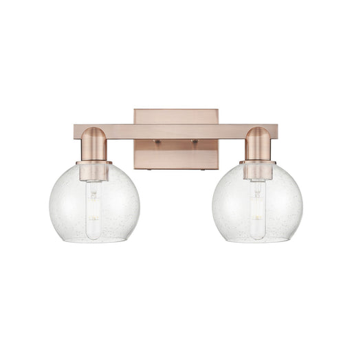 Innovations Athens 17in 2-Light Bath Vanity | Industrial Antique Copper Steel and Seedy Glass | Bathroom Vanity Light | 16.88 x | Model 716-2W-AC-G124-6