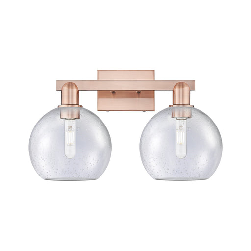 Innovations Athens 19in 2-Light Bath Vanity Light | Industrial Antique Copper Steel and Seedy Glass | Bathroom Vanity & Powder | Model 716-2W-AC-G124-8