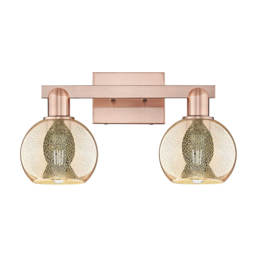 Innovations Athens 17in 2-Light Bath Vanity | Industrial Antique Copper Steel and Mercury Glass | Bathroom Vanity & Powder Room | Model 716-2W-AC-G128-6