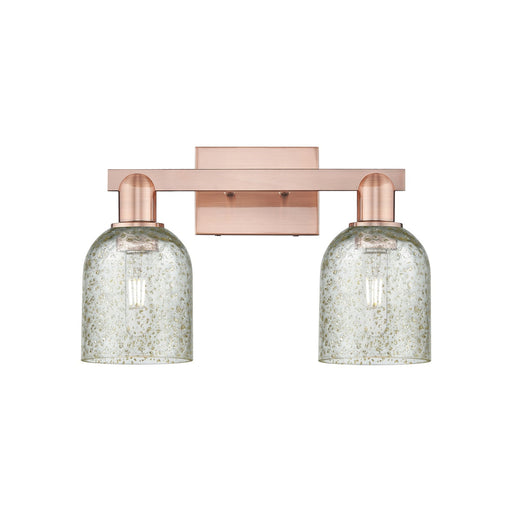 Innovations Caledonia 16in 2-Light Bath Vanity Light | Industrial Antique Copper Steel and Mica Glass | Bathroom Vanity | 16 x | Model 716-2W-AC-G259