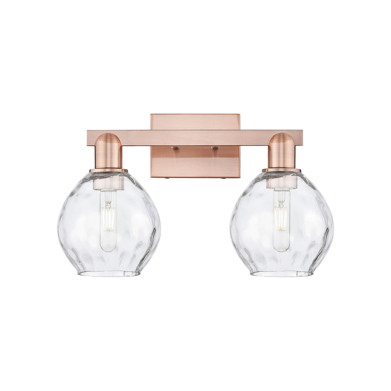 Innovations Waverly 17in 2-Light Bath Vanity Light | Industrial Antique Copper and Clear Glass | Bathroom Vanity | 17 x 10.25 x 7.5 | Model 716-2W-AC-G362