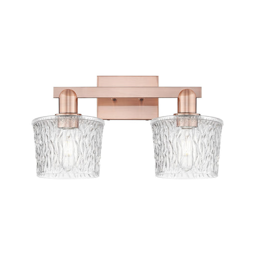 Innovations Niagara 18in 2-Light Bath Vanity Light | Industrial Antique Copper and Clear Glass | Bathroom Vanity | 17.5 x 10.25 x | Model 716-2W-AC-G402