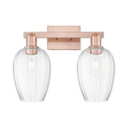 Innovations Preston 2Lt 16" Flute Bath Light, Copper/Clear - 716-2W-AC-G457-6CL