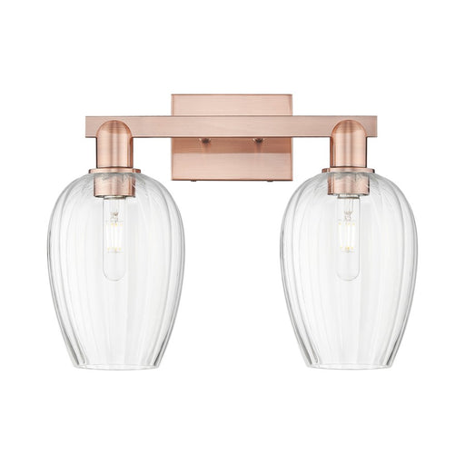 Innovations Preston 2Lt 16" Flute Bath Light, Copper/Clear