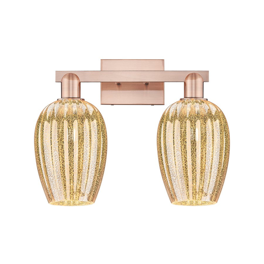 Innovations Preston 2Lt 16" Flute Bath, Copper/Mercury - 716-2W-AC-G457-6ME