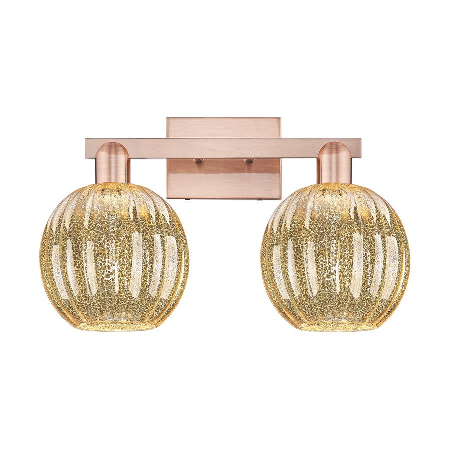 Innovations Preston 2Lt 16" Globe Bath, Copper/Mercury - 716-2W-AC-G458-7ME