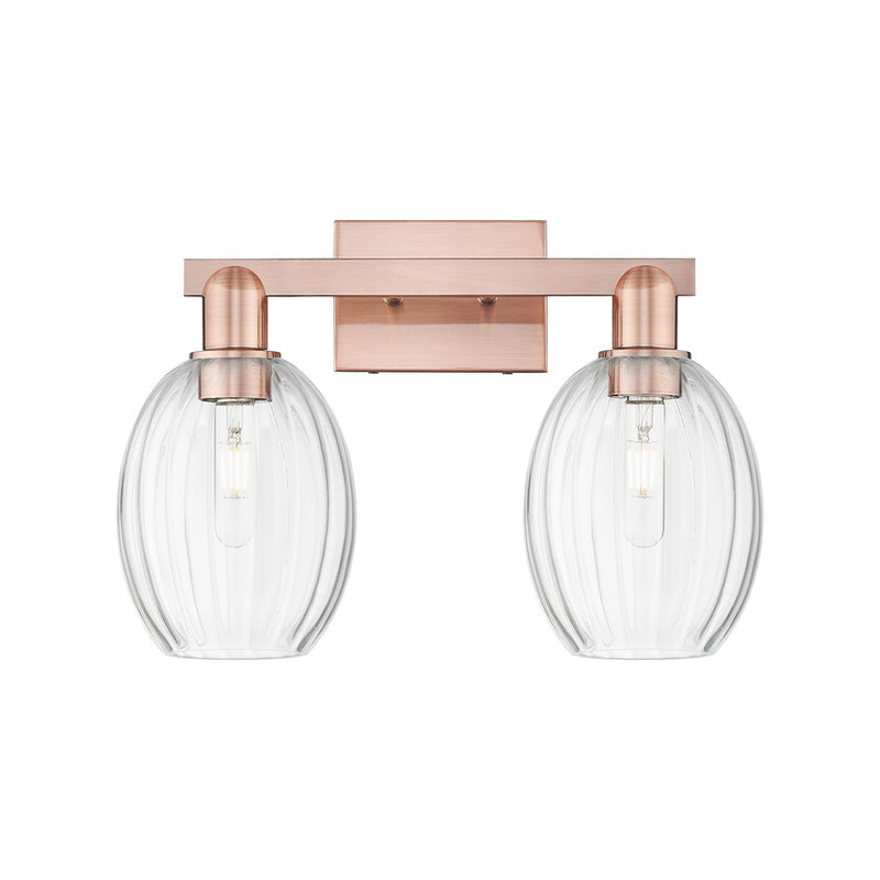 Innovations Preston 2Lt 16" Bell Bath Light, Copper/Clear - 716-2W-AC-G459-6CL