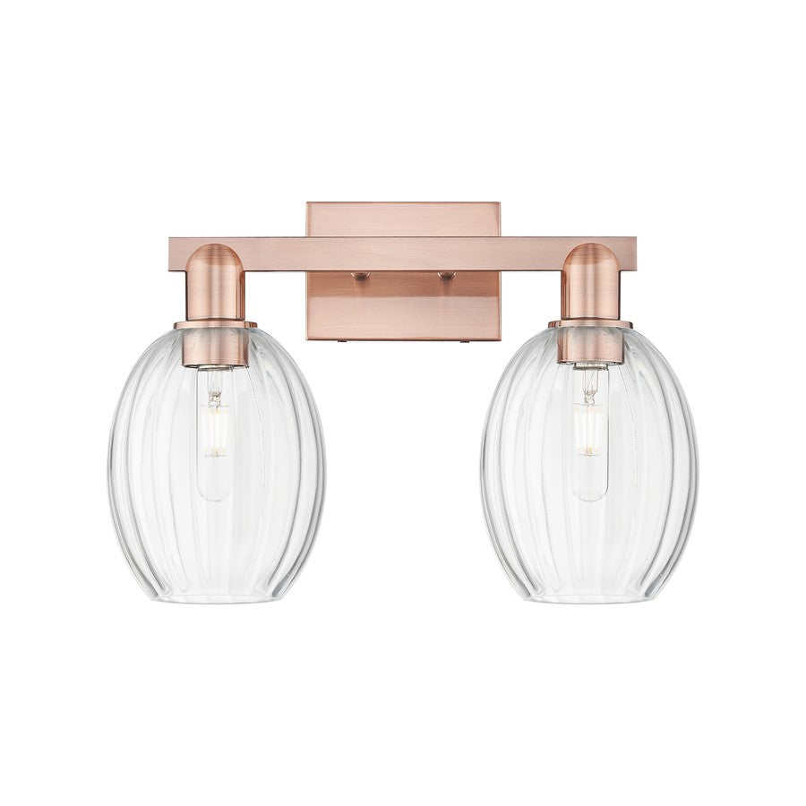 Innovations Preston 2Lt 16" Bell Bath Light, Copper/Clear - 716-2W-AC-G459-6CL