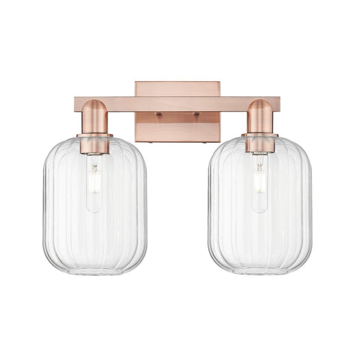 Innovations Preston 2Lt 16" Jar Bath Light, Copper/Clear - 716-2W-AC-G460-7CL