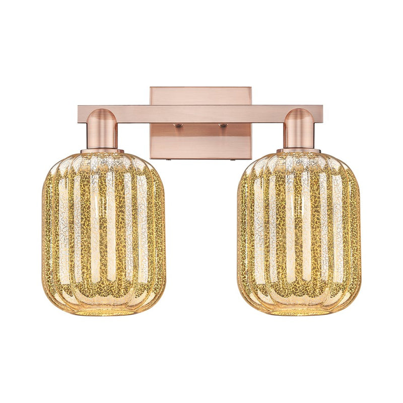 Innovations Preston 2Lt 16" Jar Bath Light, Copper/Mercury - 716-2W-AC-G460-7ME