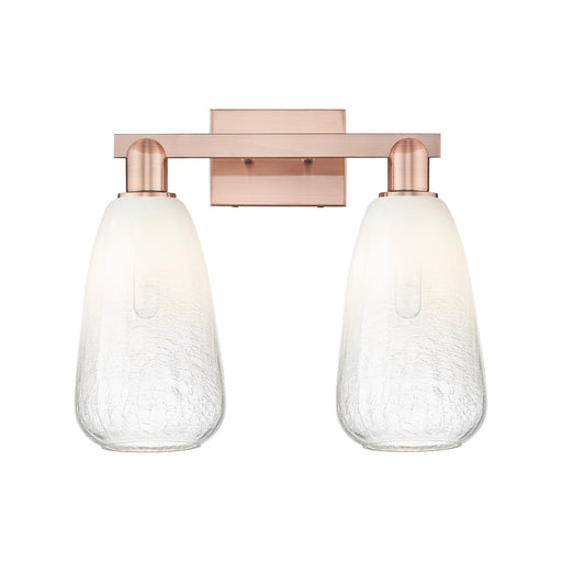 Innovations Brookhaven Almond 17in 2-Light Bath Vanity Light | Industrial Antique Copper Steel and Opal Glass | Bathroom Vanity | Model 716-2W-AC-G480-6OP