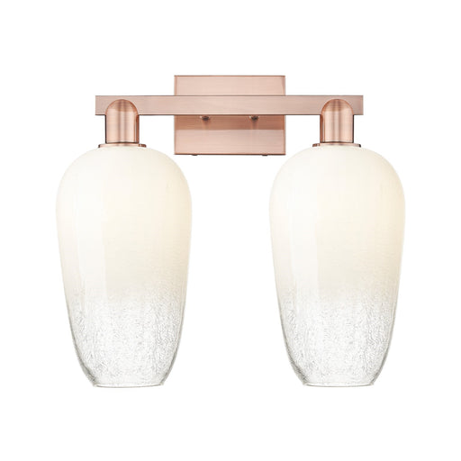 Innovations Brookhaven Flute 18in 2-Light Bath Vanity | Industrial Antique Copper Steel and Opal Glass | Bathroom Vanity | 18 x | Model 716-2W-AC-G484-7OP