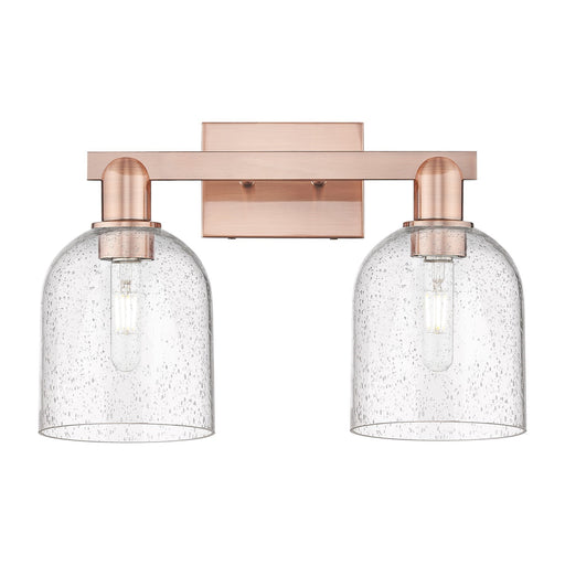 Innovations Bella 17in 2-Light Bath Vanity | Industrial Antique Copper Steel and Seedy Glass | Bathroom Vanity Light | 16.5 x | Model 716-2W-AC-G558-6SDY