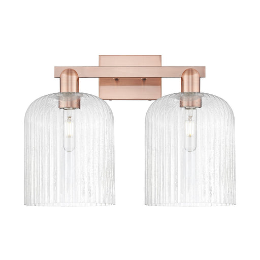 Innovations Bridal Veil 19in 2-Light Bath Vanity Light | Industrial Antique Copper Steel and Seedy Bell Glass | Bathroom | Model 716-2W-AC-G559-8SDY