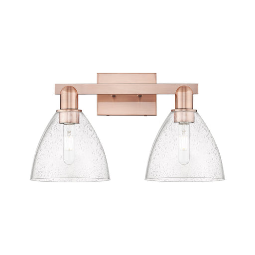 Innovations Bristol 19in 2-Light Bath Vanity | Industrial Antique Copper Steel and Seedy Glass | Bathroom Vanity | 18.5 x 11.25 | Model 716-2W-AC-GBD-754