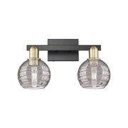 Innovations Athens Deco Swirl 2Lt 16" Bath, BKBS/Smoke - 716-2W-BAB-G1213-6SM