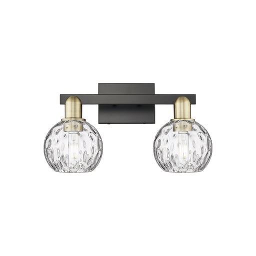 Innovations Athens Water Glass 17in 2-Light Bath Vanity Light | Industrial Black Antique Brass and Clear Glass | Bathroom | Model 716-2W-BAB-G1215-6