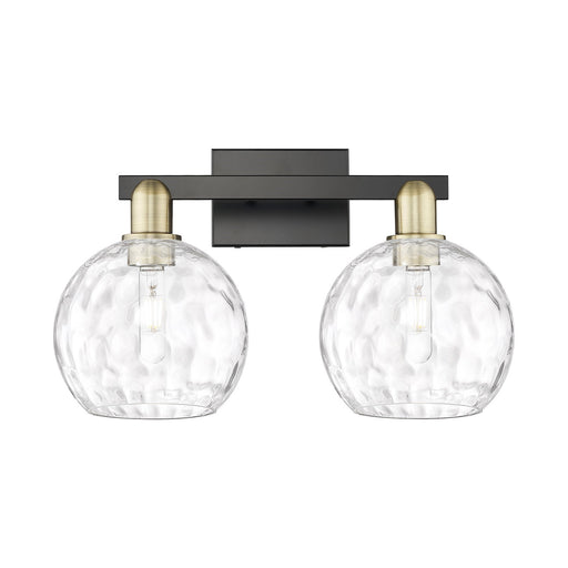 Innovations Athens Water Glass 19in 2-Light Bath Vanity Light | Industrial Black Antique Brass and Clear Glass | Bathroom | Model 716-2W-BAB-G1215-8
