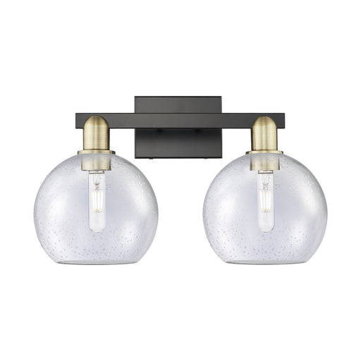 Innovations Athens 19in 2-Light Bath Vanity | Industrial Black Antique Brass and Seedy Glass | Bathroom Vanity Light | 19 x | Model 716-2W-BAB-G124-8