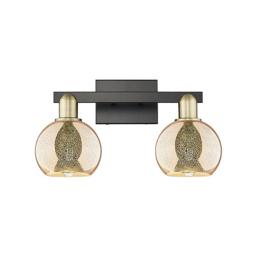Innovations Athens 17in 2-Light Bath Vanity Light | Industrial Black Antique Brass and Mercury Glass | Bathroom Vanity | 16.88 x | Model 716-2W-BAB-G128-6