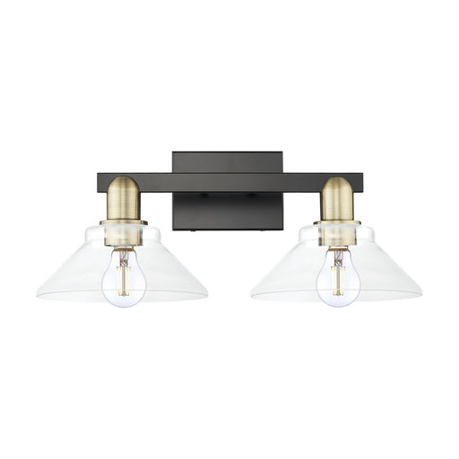 Innovations Orwell 19in 2-Light Bath Vanity | Industrial Black Antique Brass and Clear Glass | Bathroom Vanity Light | 19.38 x | Model 716-2W-BAB-G132