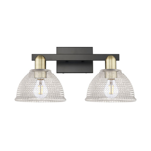 Innovations Arietta 19in 2-Light Bath Vanity Light | Industrial Black Antique Brass and Clear Glass | Damp Rated Bathroom Vanity | Model 716-2W-BAB-G422