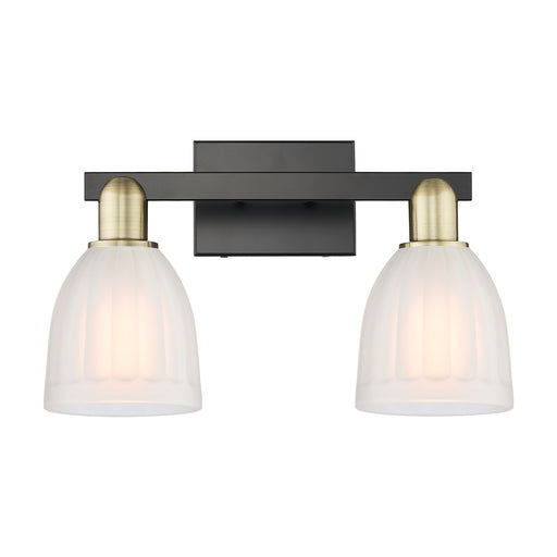 Innovations Brookfield 17in 2-Light Bath Vanity Light | Industrial Black Antique Brass and White Frosted Glass | Bathroom Vanity | Model 716-2W-BAB-G441
