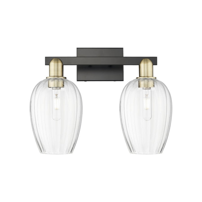 Innovations Preston 2Lt 16" Flute Bath, Black Brass/Clear - 716-2W-BAB-G457-6CL