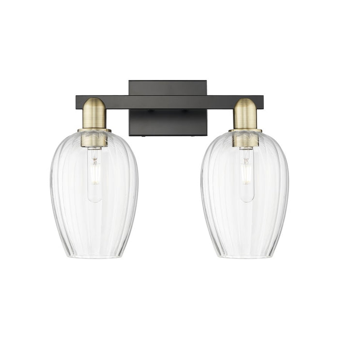 Innovations Preston 2Lt 16" Flute Bath, Black Brass/Clear