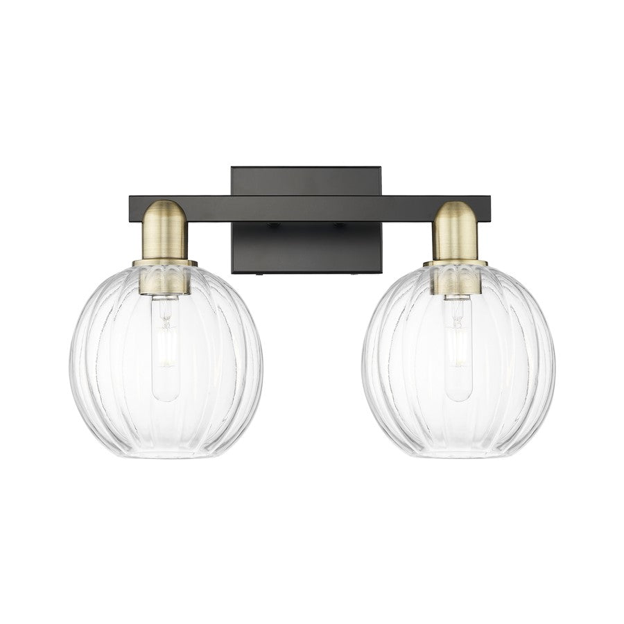 Innovations Preston 2Lt 16" Globe Bath, Black Brass/Clear - 716-2W-BAB-G458-7CL