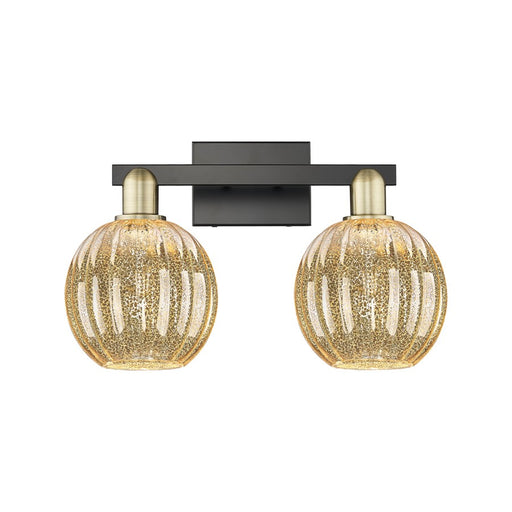 Innovations Preston 2Lt 16" Globe Bath, BKBS/Mercury - 716-2W-BAB-G458-7ME