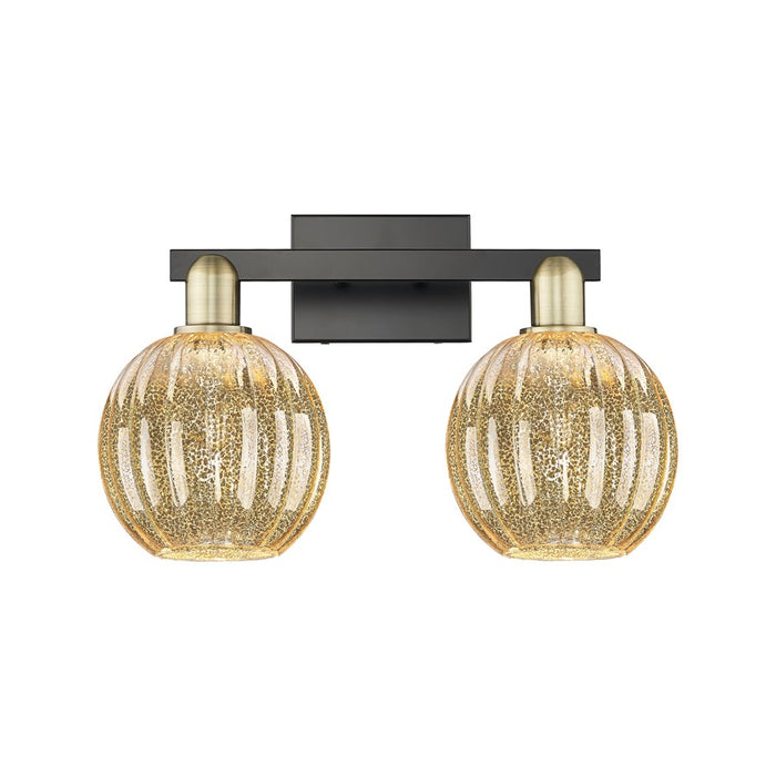 Innovations Preston 2Lt 16" Globe Bath, BKBS/Mercury - 716-2W-BAB-G458-7ME