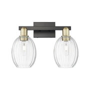 Innovations Preston 2Lt 16" Bell Bath, Black Brass/Clear - 716-2W-BAB-G459-6CL