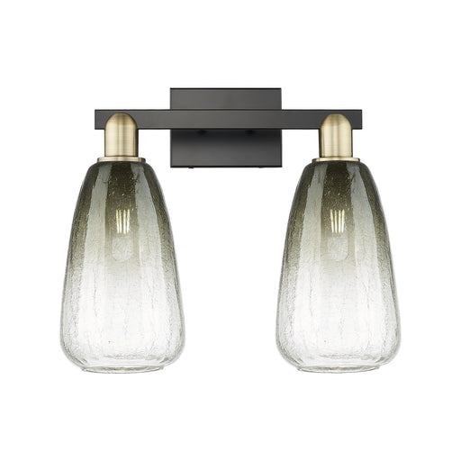 Innovations Brookhaven Almond 17in 2-Light Bath Vanity Light | Industrial Black Antique Brass and Slate Glass | Bathroom | Model 716-2W-BAB-G480-6SL