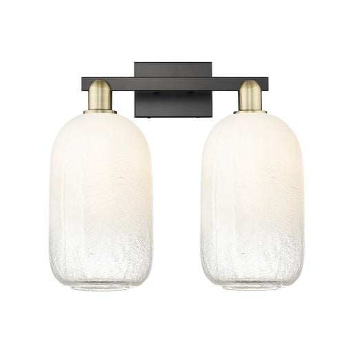 Innovations Brookhaven Cloche 18in 2-Light Bath Vanity Light | Industrial Black Antique Brass and Opal Glass | Bathroom Vanity | Model 716-2W-BAB-G482-7OP