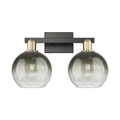 Innovations Brookhaven Globe 19in 2-Light Bath Vanity Light | Industrial Black Antique Brass and Slate Glass | Bathroom Vanity | Model 716-2W-BAB-G483-8SL