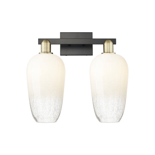 Innovations Brookhaven Flute 18in 2-Light Bath Vanity Light | Industrial Black Antique Brass and Opal Glass | Bathroom Vanity | Model 716-2W-BAB-G484-7OP