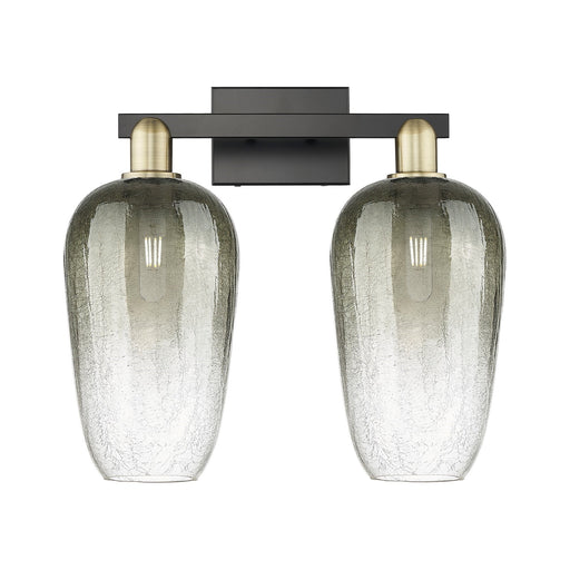 Innovations Brookhaven Flute 18in 2-Light Bath Vanity Light | Industrial Black Antique Brass and Slate Glass | Bathroom Vanity | Model 716-2W-BAB-G484-7SL