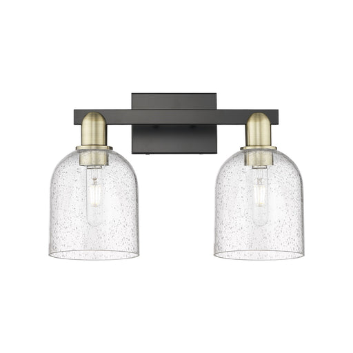 Innovations Bella 17in 2-Light Bath Vanity Light | Industrial Black Antique Brass and Seedy Glass | Bathroom Vanity | 16.5 x | Model 716-2W-BAB-G558-6SDY