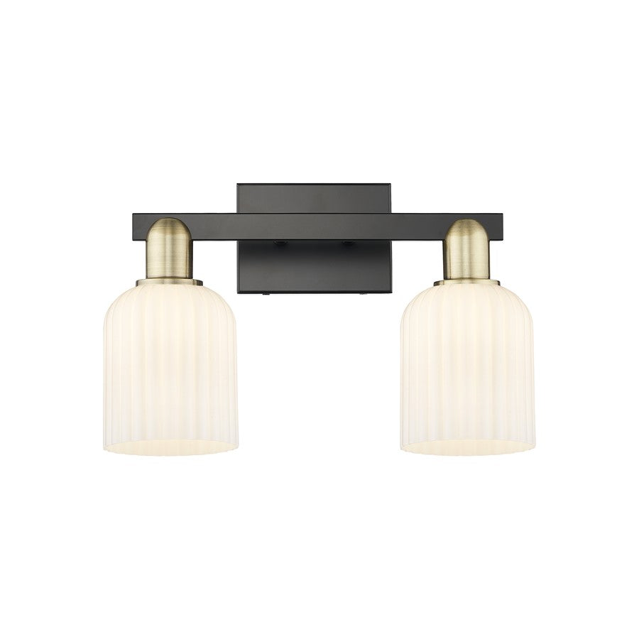 Innovations Bridal Veil 2Lt 16" Bath, BKBS/Gloss White - 716-2W-BAB-G559-5GWH