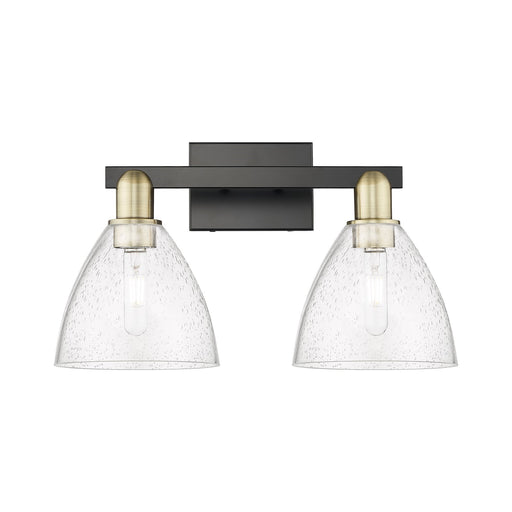 Innovations Bristol 19in 2-Light Bath Vanity Light | Industrial Black Antique Brass and Seedy Glass | Bathroom Vanity | 18.5 x | Model 716-2W-BAB-GBD-754