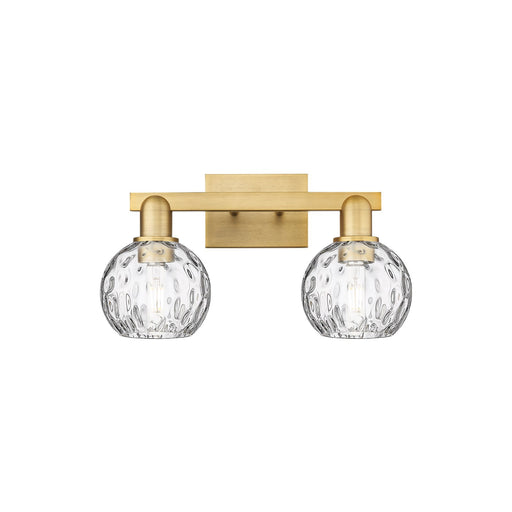 Innovations Athens Water Glass 17in 2-Light Bath Vanity Light | Industrial Brushed Brass and Clear Glass | Bathroom Vanity | 17 | Model 716-2W-BB-G1215-6