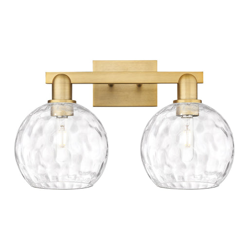 Innovations Athens Water Glass 19in 2-Light Bath Vanity Light | Industrial Brushed Brass and Clear Glass | Bathroom Vanity | 19 | Model 716-2W-BB-G1215-8