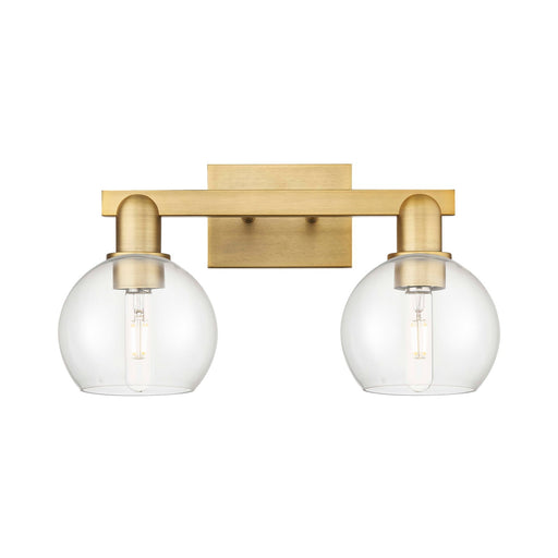 Innovations Athens 17in 2-Light Bath Vanity Light | Industrial Brushed Brass Steel and Clear Glass | Bathroom Vanity | 16.88 x | Model 716-2W-BB-G122-6