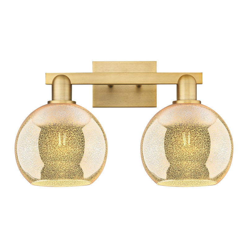 Innovations Athens 19in 2-Light Bath Vanity Light | Industrial Brushed Brass Steel and Clear Glass | Bathroom Vanity | 19 x 11.75 | Model 716-2W-BB-G122-8